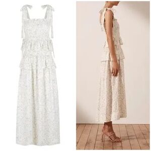House of Harlow 1960 Ruffle Tiered Linen Maxi‎ Dress